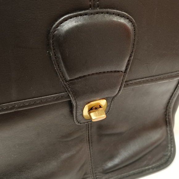 Coach Men's Smooth Black Genuine Leather Briefcase - Picture 5 of 16